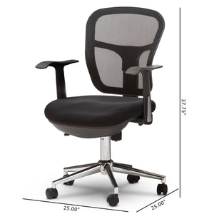 Baxton Studio Landon Modern and Contemporary and Contemporary Black Mesh Adjustable Height Office Chair