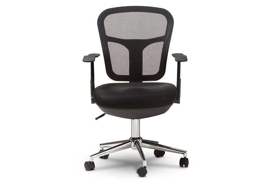 Baxton Studio Landon Modern and Contemporary and Contemporary Black Mesh Adjustable Height Office Chair