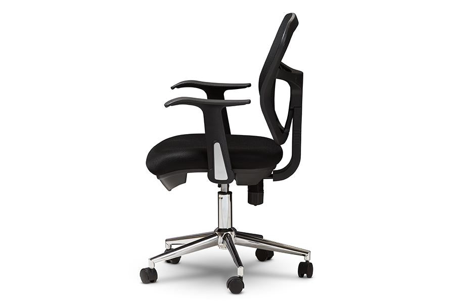 Baxton Studio Landon Modern and Contemporary and Contemporary Black Mesh Adjustable Height Office Chair