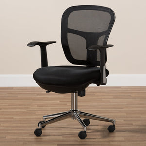 Baxton Studio Landon Modern and Contemporary and Contemporary Black Mesh Adjustable Height Office Chair