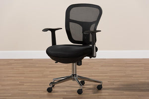 Baxton Studio Landon Modern and Contemporary and Contemporary Black Mesh Adjustable Height Office Chair