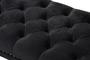 Baxton Studio Chandelle Luxe and Contemporary Black Velvet Upholstered Bench