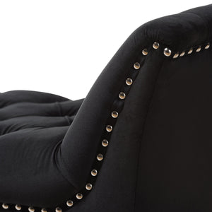 Baxton Studio Chandelle Luxe and Contemporary Black Velvet Upholstered Bench