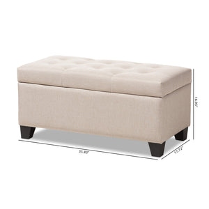 Baxton Studio Michaela Modern and Contemporary Beige Fabric Upholstered Storage Ottoman