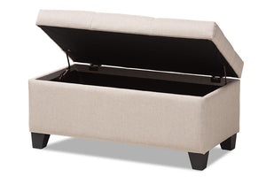 Baxton Studio Michaela Modern and Contemporary Beige Fabric Upholstered Storage Ottoman