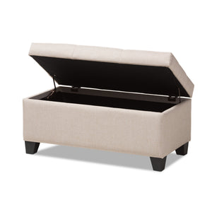 Baxton Studio Michaela Modern and Contemporary Beige Fabric Upholstered Storage Ottoman