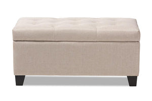 Baxton Studio Michaela Modern and Contemporary Beige Fabric Upholstered Storage Ottoman