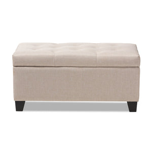 Baxton Studio Michaela Modern and Contemporary Beige Fabric Upholstered Storage Ottoman