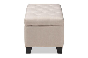 Baxton Studio Michaela Modern and Contemporary Beige Fabric Upholstered Storage Ottoman