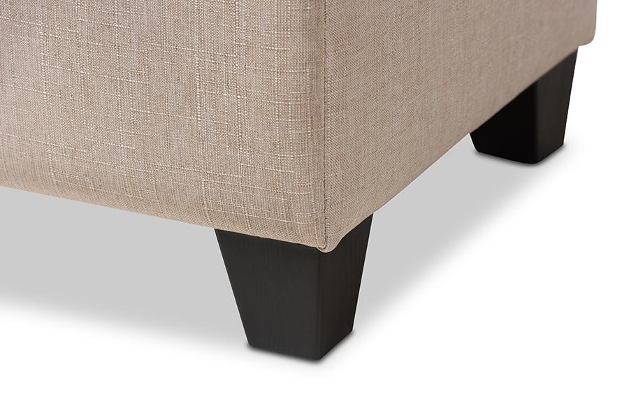 Baxton Studio Michaela Modern and Contemporary Beige Fabric Upholstered Storage Ottoman