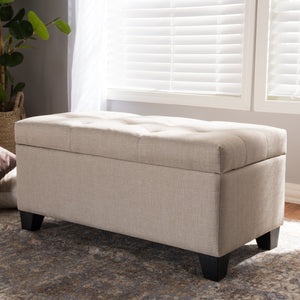 Baxton Studio Michaela Modern and Contemporary Beige Fabric Upholstered Storage Ottoman