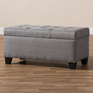 Baxton Studio Michaela Modern and Contemporary Grey Fabric Upholstered Storage Ottoman