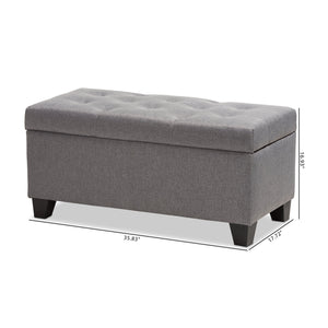 Baxton Studio Michaela Modern and Contemporary Grey Fabric Upholstered Storage Ottoman