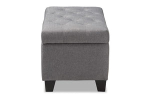 Baxton Studio Michaela Modern and Contemporary Grey Fabric Upholstered Storage Ottoman