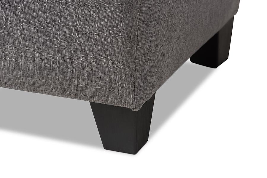 Baxton Studio Michaela Modern and Contemporary Grey Fabric Upholstered Storage Ottoman