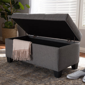 Baxton Studio Michaela Modern and Contemporary Grey Fabric Upholstered Storage Ottoman