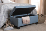 Baxton Studio Michaela Modern and Contemporary Light Blue Fabric Upholstered Storage Ottoman