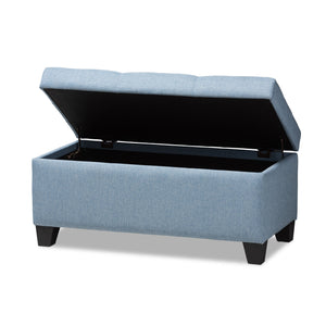 Baxton Studio Michaela Modern and Contemporary Light Blue Fabric Upholstered Storage Ottoman