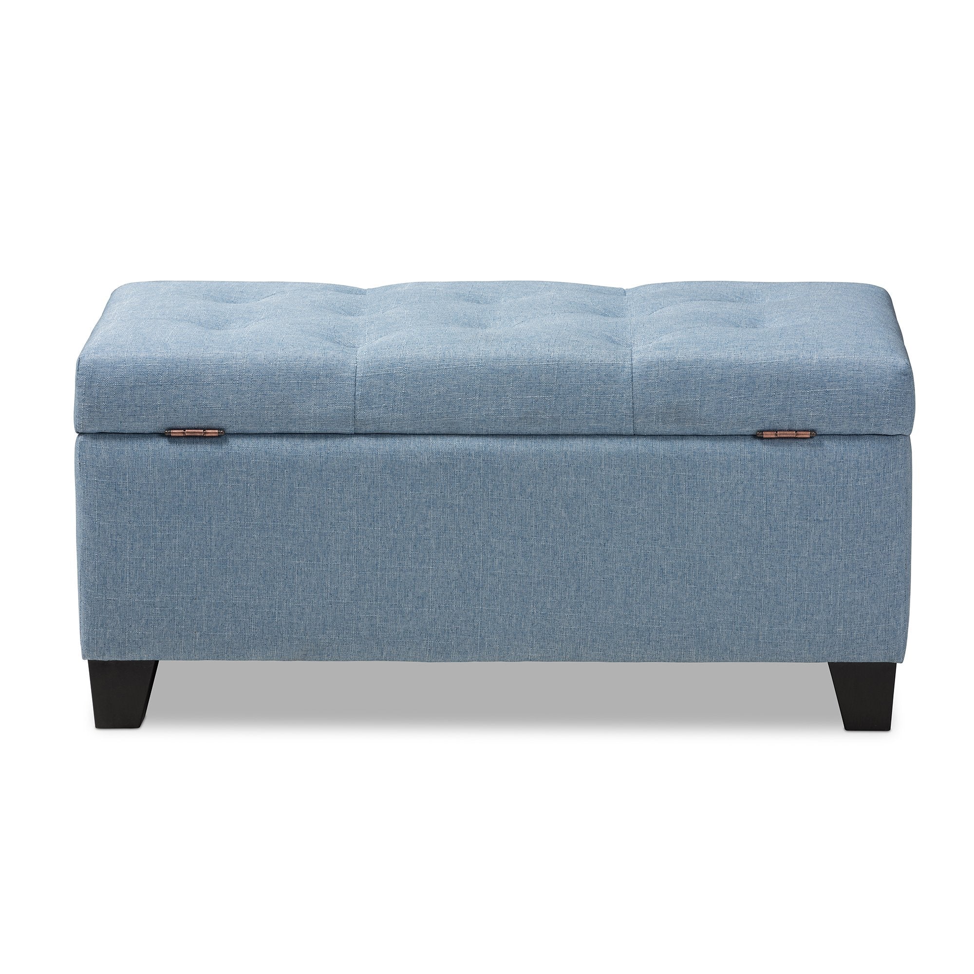 Baxton Studio Michaela Modern and Contemporary Light Blue Fabric Upholstered Storage Ottoman