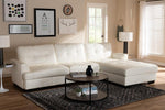 Baxton Studio Adalynn Modern and Contemporary White Faux Leather Upholstered Sectional Sofa