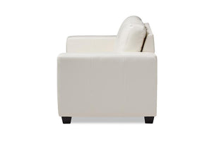 Baxton Studio Adalynn Modern and Contemporary White Faux Leather Upholstered Loveseat