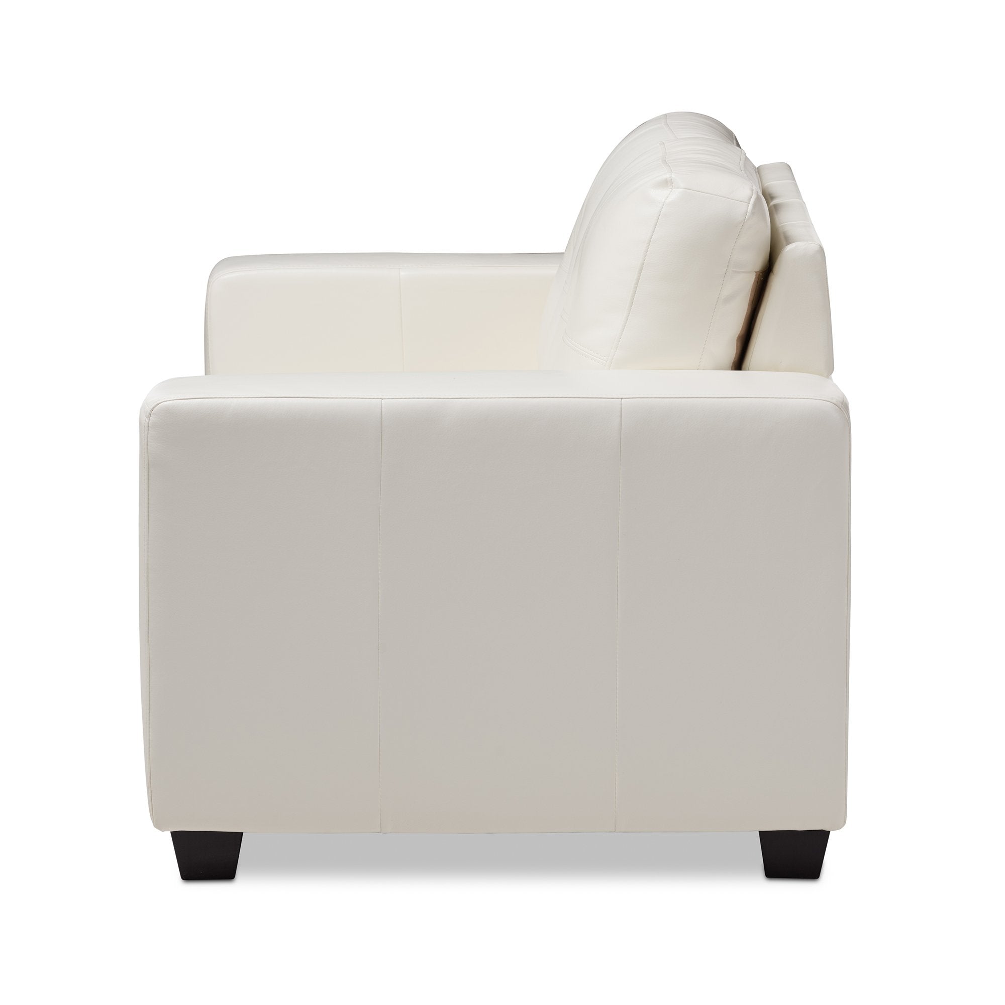 Baxton Studio Adalynn Modern and Contemporary White Faux Leather Upholstered Loveseat