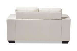 Baxton Studio Adalynn Modern and Contemporary White Faux Leather Upholstered Loveseat