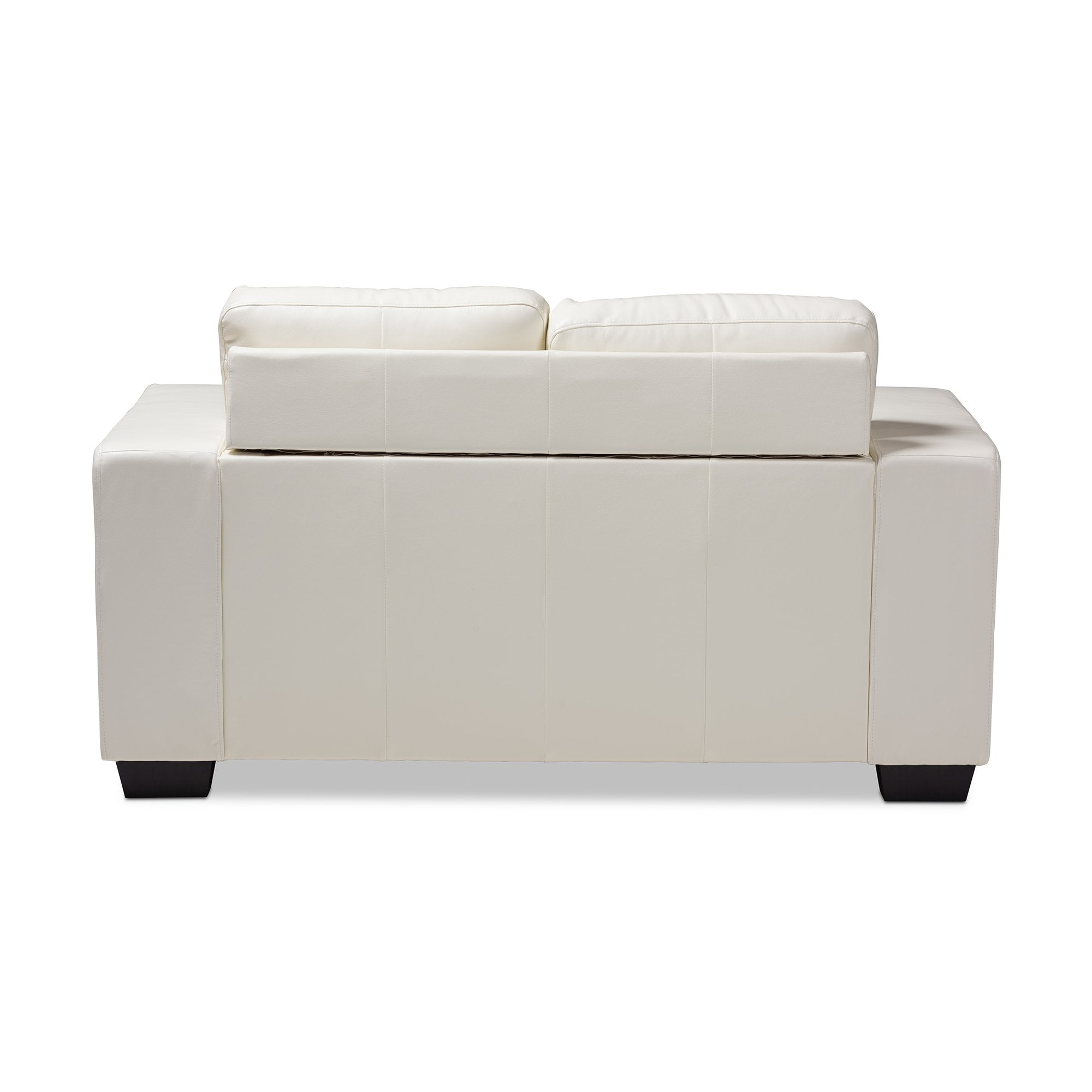 Baxton Studio Adalynn Modern and Contemporary White Faux Leather Upholstered Loveseat