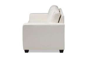 Baxton Studio Adalynn Modern and Contemporary White Faux Leather Upholstered Sofa