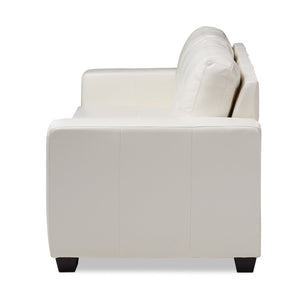 Baxton Studio Adalynn Modern and Contemporary White Faux Leather Upholstered Sofa