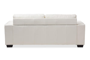 Baxton Studio Adalynn Modern and Contemporary White Faux Leather Upholstered Sofa