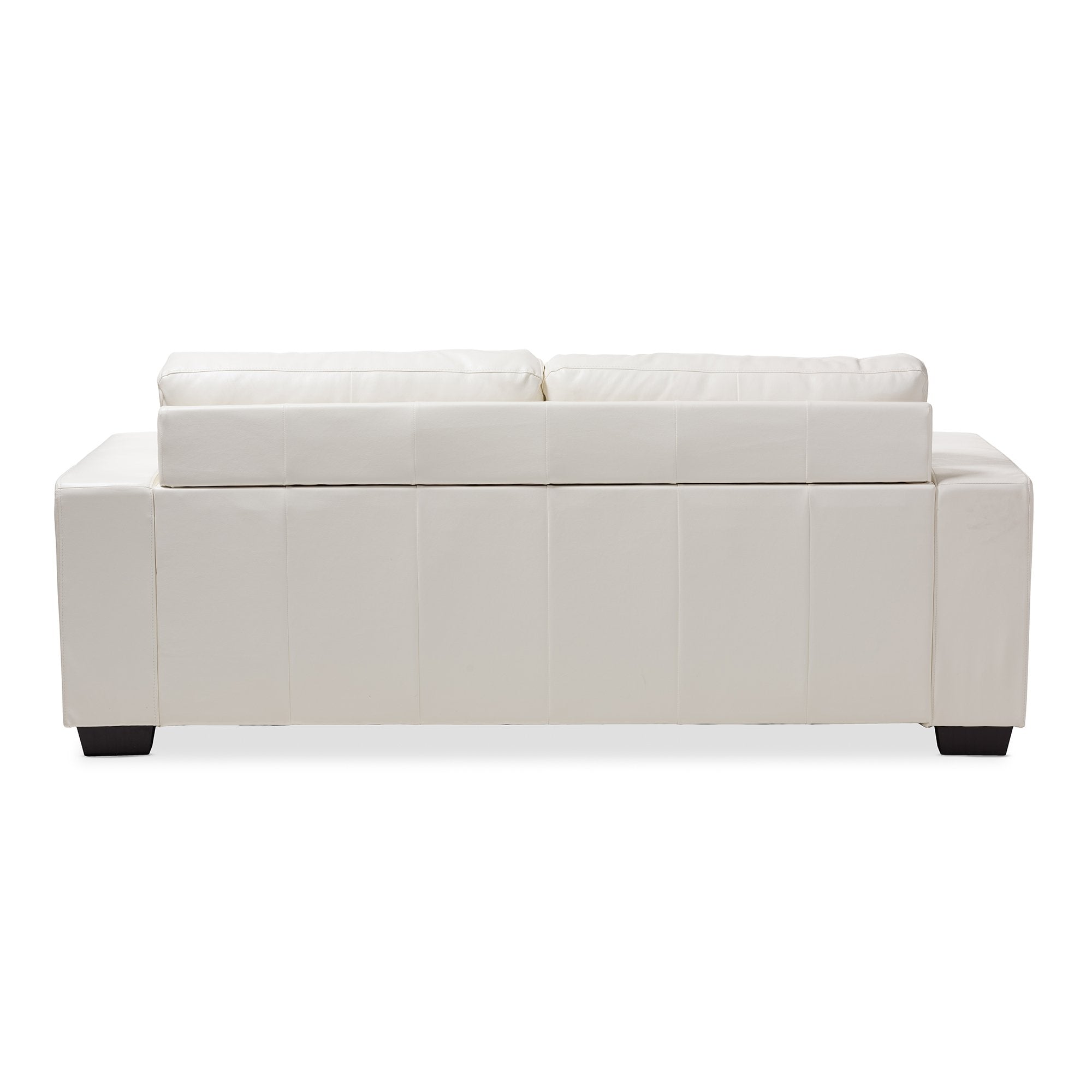 Baxton Studio Adalynn Modern and Contemporary White Faux Leather Upholstered Sofa