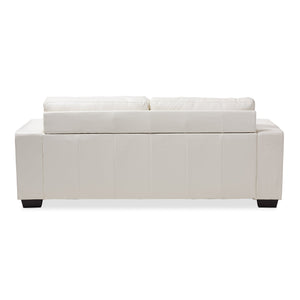 Baxton Studio Adalynn Modern and Contemporary White Faux Leather Upholstered Sofa