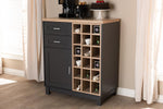 Baxton Studio Maxime Modern and Contemporary Grey and Light Oak Finished Wine Cabinet