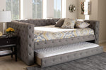 Baxton Studio Anabella Modern and Contemporary Grey Fabric Upholstered Queen Size Daybed with Trundle