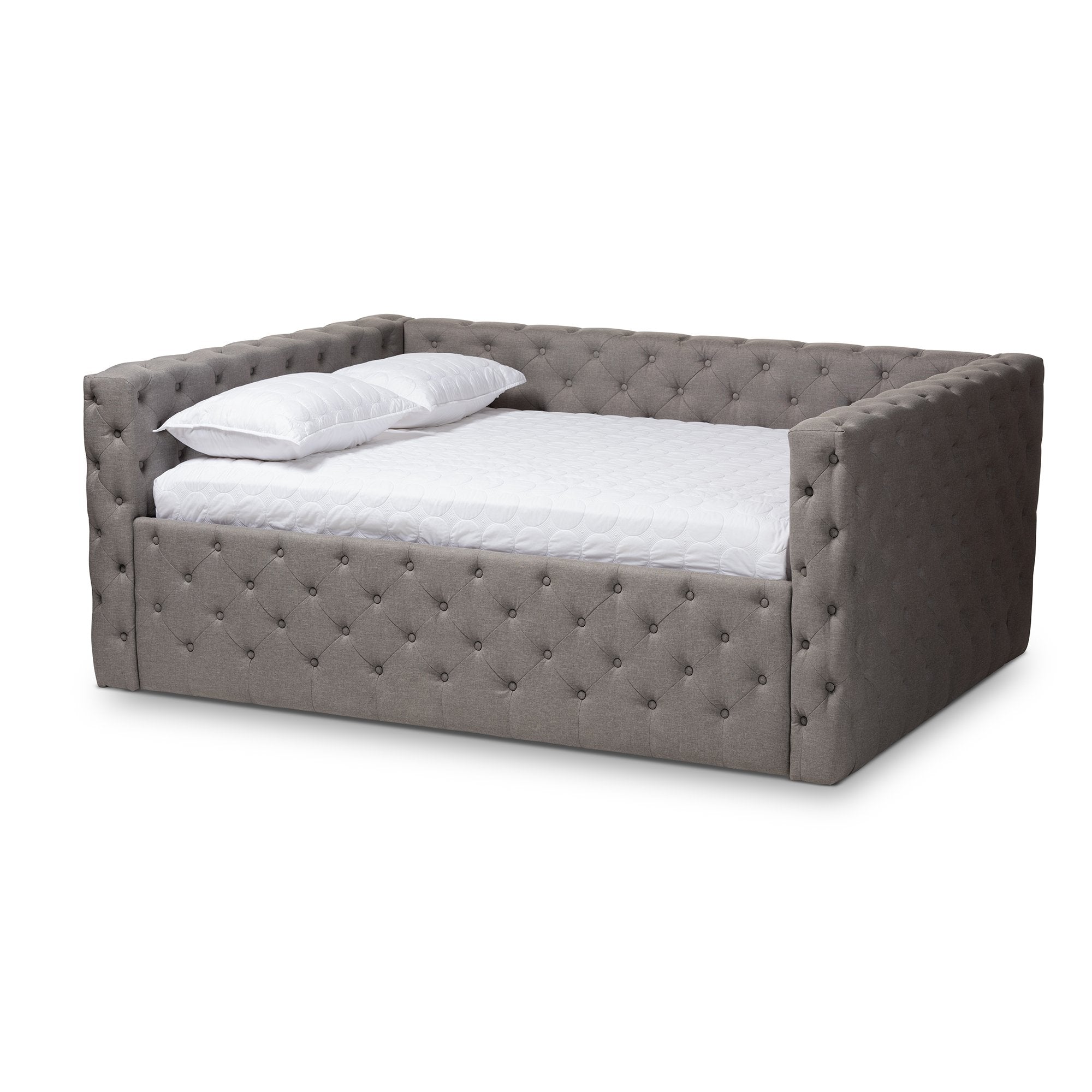 Baxton Studio Anabella Modern and Contemporary Grey Fabric Upholstered Queen Size Daybed