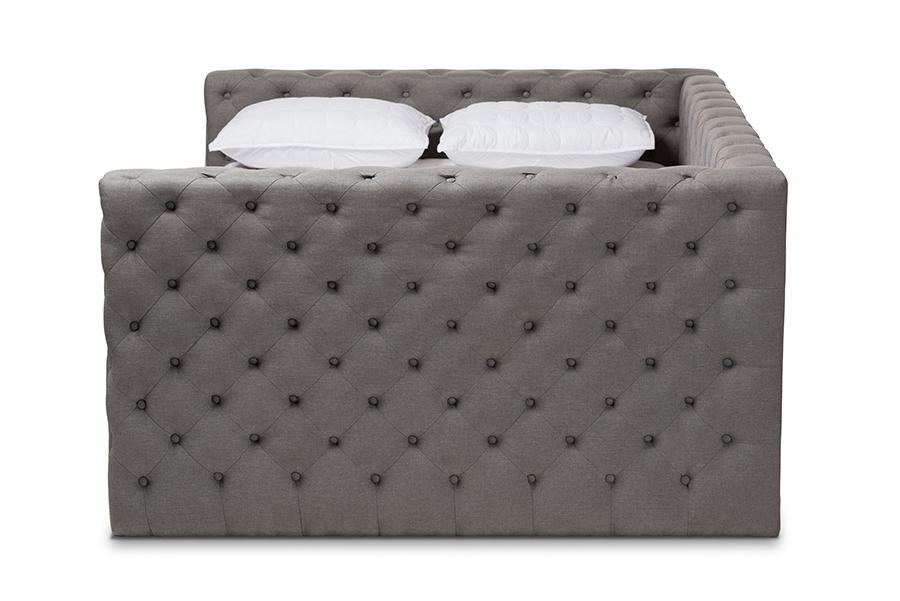 Baxton Studio Anabella Modern and Contemporary Grey Fabric Upholstered Queen Size Daybed