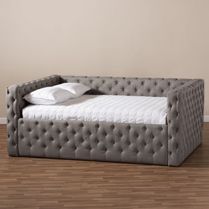 Baxton Studio Anabella Modern and Contemporary Grey Fabric Upholstered Full Size Daybed