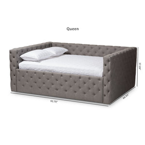 Baxton Studio Anabella Modern and Contemporary Grey Fabric Upholstered Queen Size Daybed