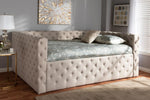 Baxton Studio Anabella Modern and Contemporary Light Beige Fabric Upholstered Full Size Daybed