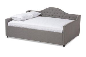 Baxton Studio Eliza Modern and Contemporary Grey Fabric Upholstered Full Size Daybed