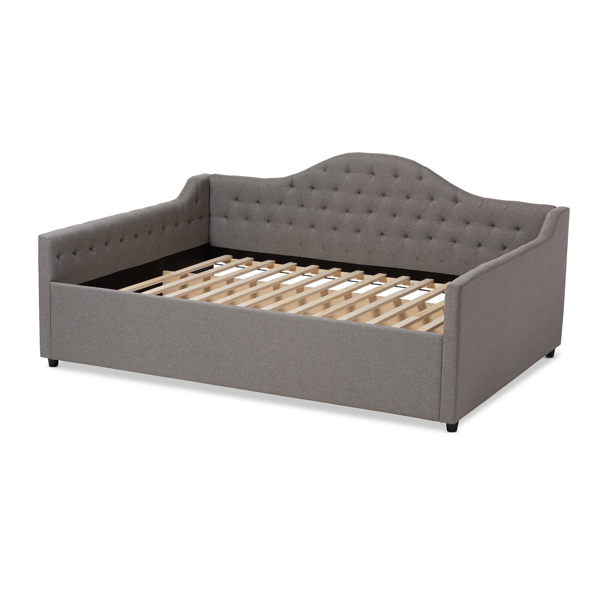 Baxton Studio Eliza Modern and Contemporary Grey Fabric Upholstered Full Size Daybed