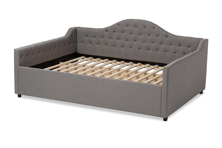 Baxton Studio Eliza Modern and Contemporary Grey Fabric Upholstered Queen Size Daybed