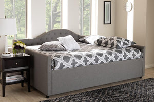 Baxton Studio Eliza Modern and Contemporary Grey Fabric Upholstered Queen Size Daybed