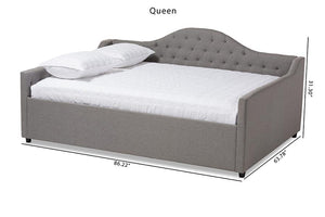 Baxton Studio Eliza Modern and Contemporary Grey Fabric Upholstered Queen Size Daybed