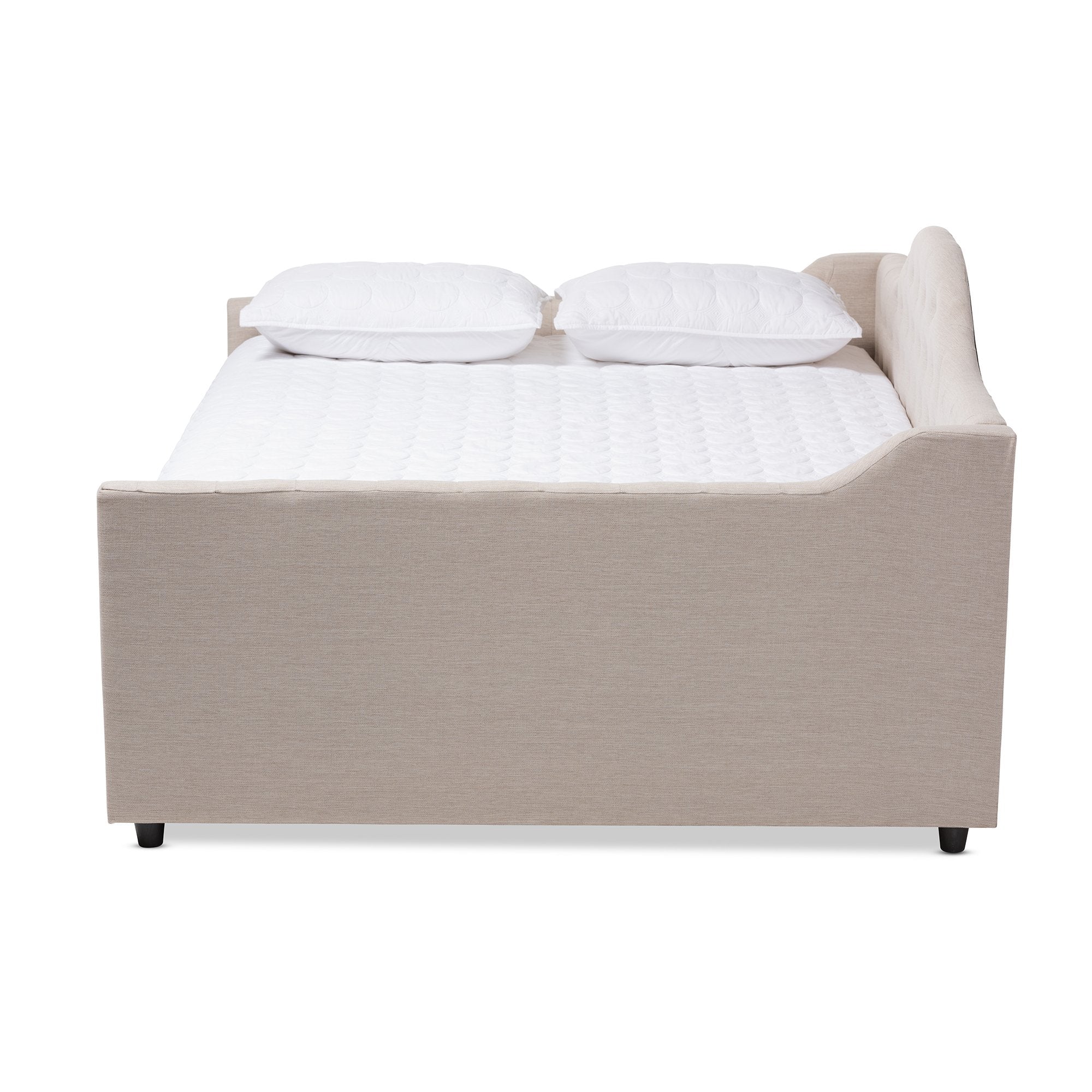 Baxton Studio Eliza Modern and Contemporary Light Beige Fabric Upholstered Full Size Daybed