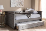 Baxton Studio Alena Modern and Contemporary Grey Fabric Upholstered Full Size Daybed with Trundle