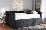 Baxton Studio Amaya Modern and Contemporary Dark Grey Fabric Upholstered Full Size Daybed