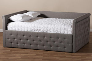 Baxton Studio Amaya Modern and Contemporary Grey Fabric Upholstered Full Size Daybed