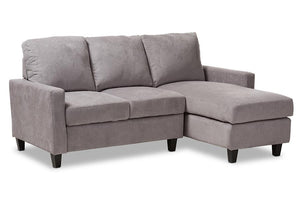 Baxton Studio Greyson Modern And Contemporary Light Grey Fabric Upholstered Reversible Sectional Sofa